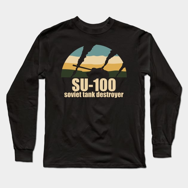 Soviet tank destroyer SU-100 Long Sleeve T-Shirt by FAawRay